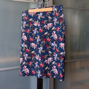 Philosophy Navy Floral Pencil Skirt - Size 8
